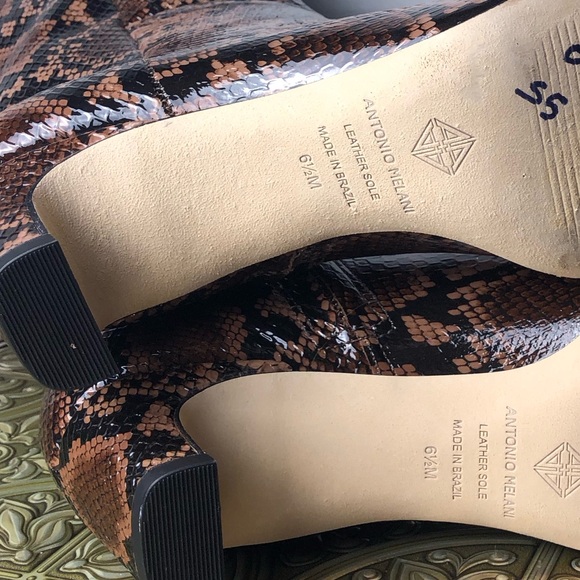 ANTONIO MELANI Snakeskin Patterned Heeled dress Boots NWOT 2 left! size 6.5 & 7 - Picture 9 of 16
